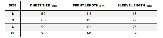 NYORD CHNAGE ROBE 24  Size Chart